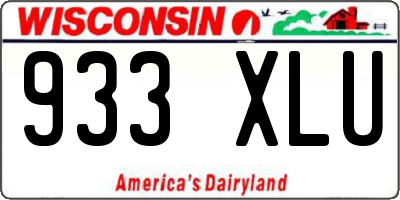 WI license plate 933XLU
