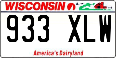 WI license plate 933XLW