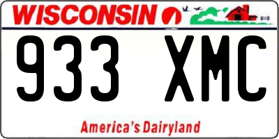 WI license plate 933XMC