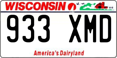WI license plate 933XMD