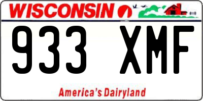 WI license plate 933XMF
