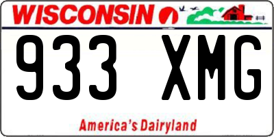 WI license plate 933XMG