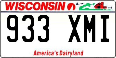 WI license plate 933XMI