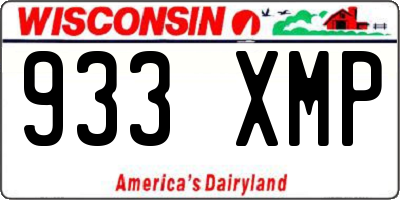 WI license plate 933XMP