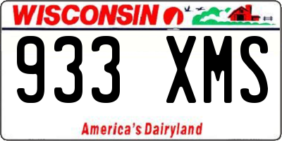 WI license plate 933XMS