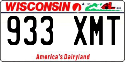 WI license plate 933XMT