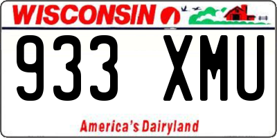 WI license plate 933XMU