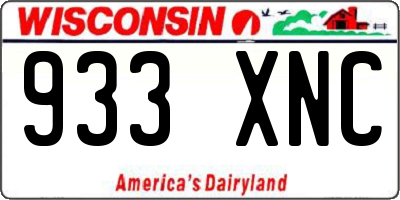 WI license plate 933XNC
