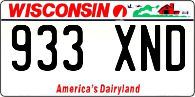 WI license plate 933XND