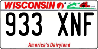 WI license plate 933XNF