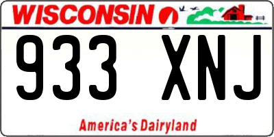 WI license plate 933XNJ