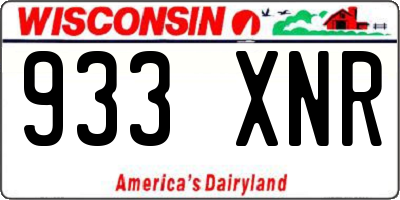 WI license plate 933XNR