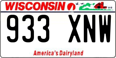 WI license plate 933XNW