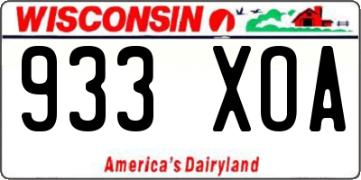 WI license plate 933XOA
