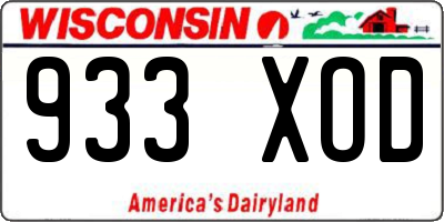 WI license plate 933XOD