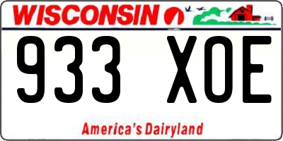 WI license plate 933XOE