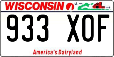 WI license plate 933XOF