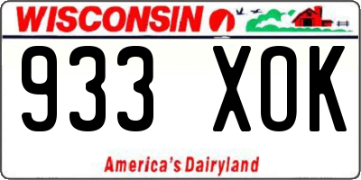 WI license plate 933XOK