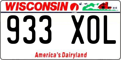 WI license plate 933XOL