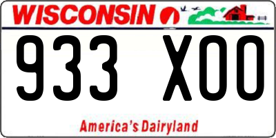 WI license plate 933XOO