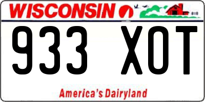 WI license plate 933XOT