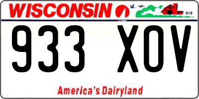 WI license plate 933XOV