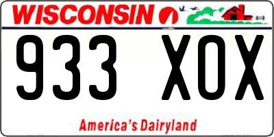 WI license plate 933XOX