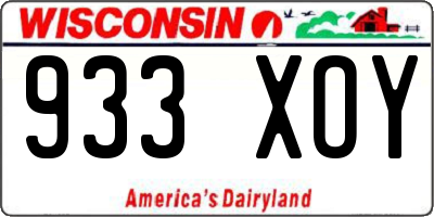 WI license plate 933XOY