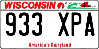 WI license plate 933XPA