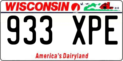 WI license plate 933XPE