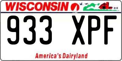 WI license plate 933XPF