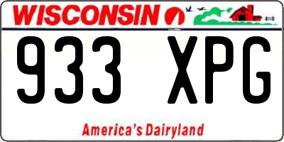 WI license plate 933XPG
