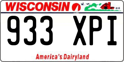 WI license plate 933XPI