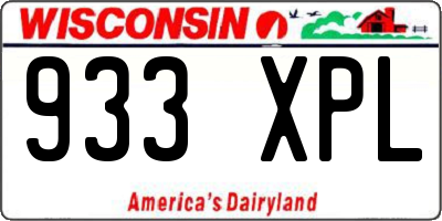 WI license plate 933XPL