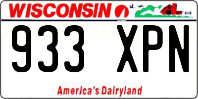 WI license plate 933XPN