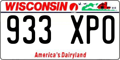 WI license plate 933XPO