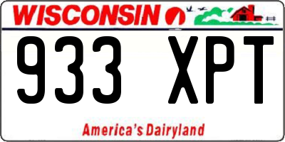 WI license plate 933XPT