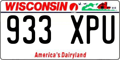 WI license plate 933XPU