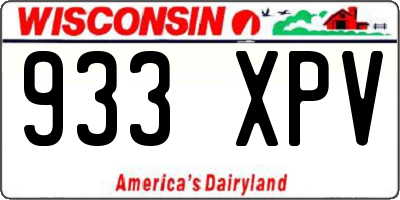 WI license plate 933XPV