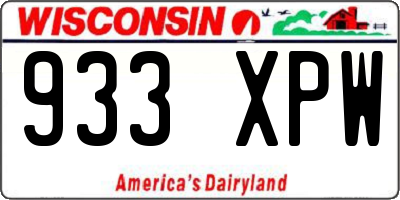 WI license plate 933XPW