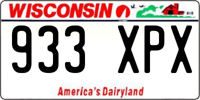 WI license plate 933XPX