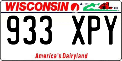 WI license plate 933XPY
