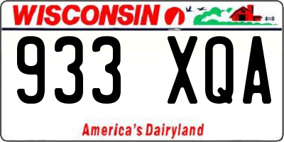 WI license plate 933XQA