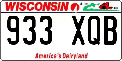 WI license plate 933XQB