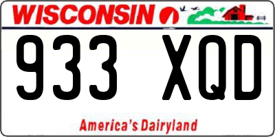WI license plate 933XQD