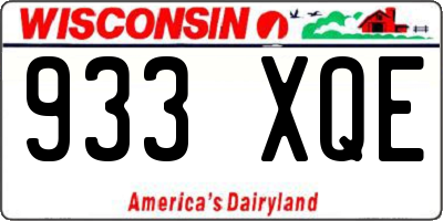 WI license plate 933XQE