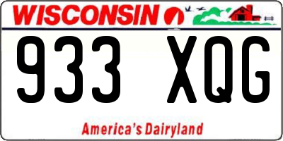 WI license plate 933XQG