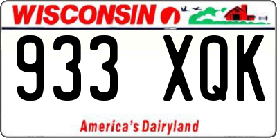 WI license plate 933XQK