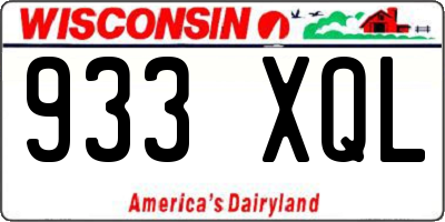 WI license plate 933XQL