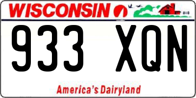 WI license plate 933XQN